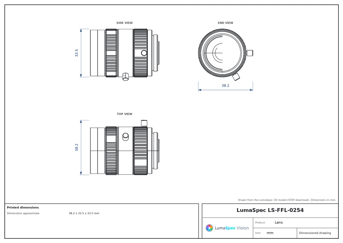 LS-FFL-0254 dimensions (mm)