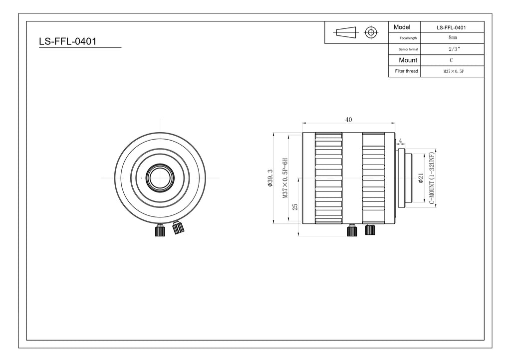 LS-FFL-0401 dimensions (mm)