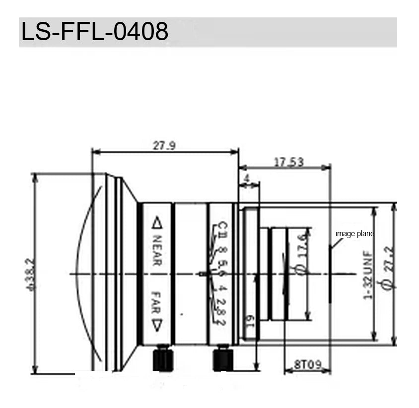 LS-FFL-0408 dimensions (mm)