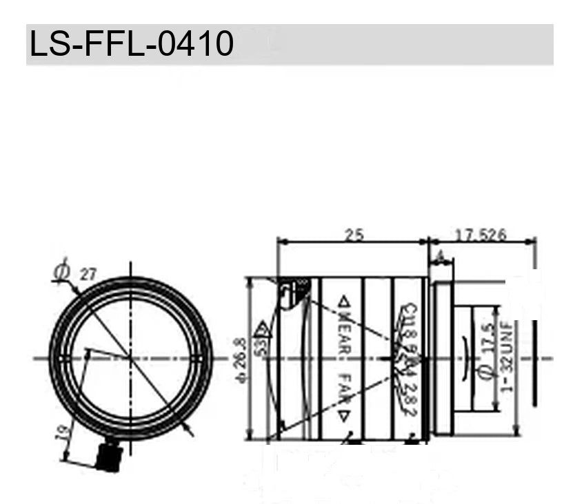 LS-FFL-0410 dimensions (mm)