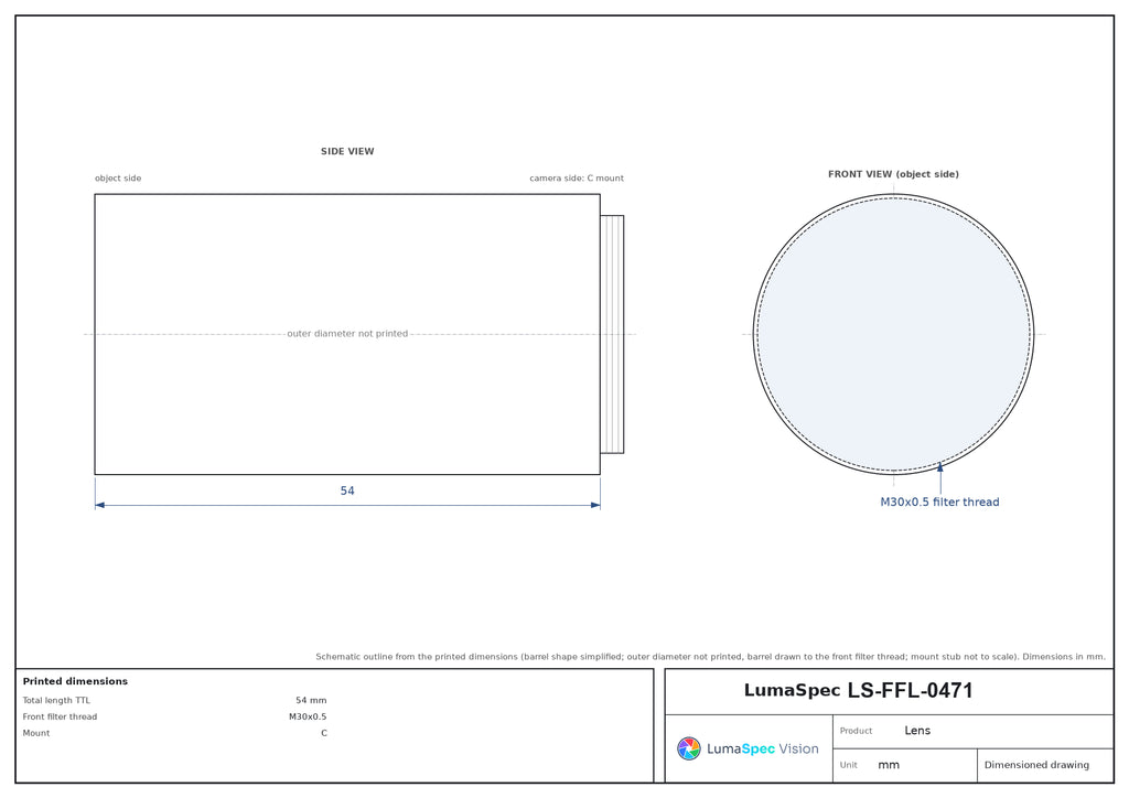 LS-FFL-0471 dimensions (mm)