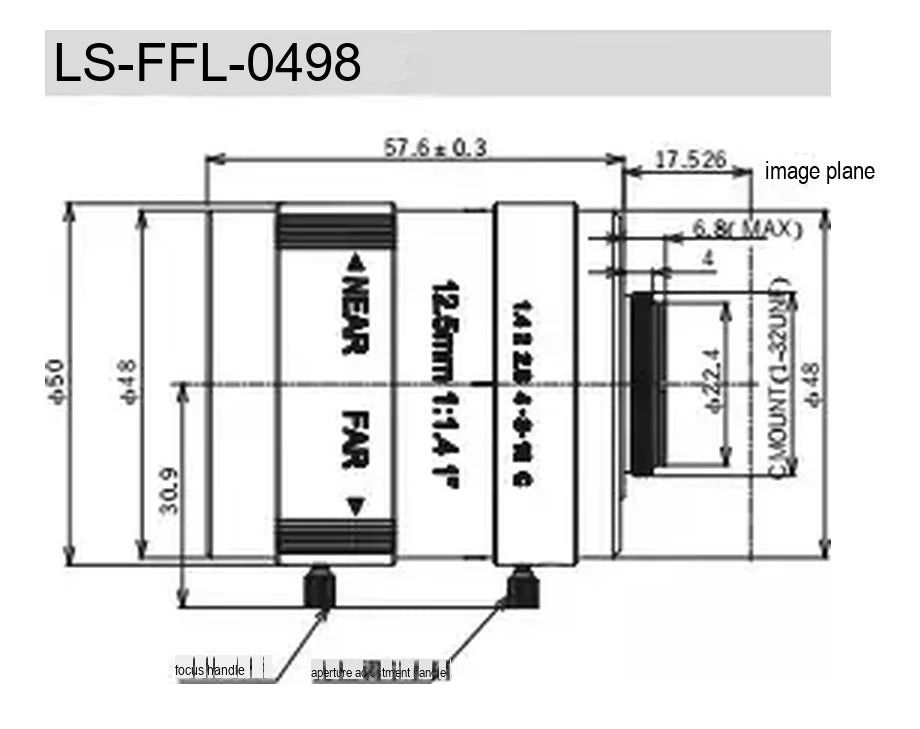 LS-FFL-0498 dimensions (mm)