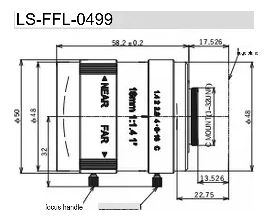 LS-FFL-0499 dimensions (mm)