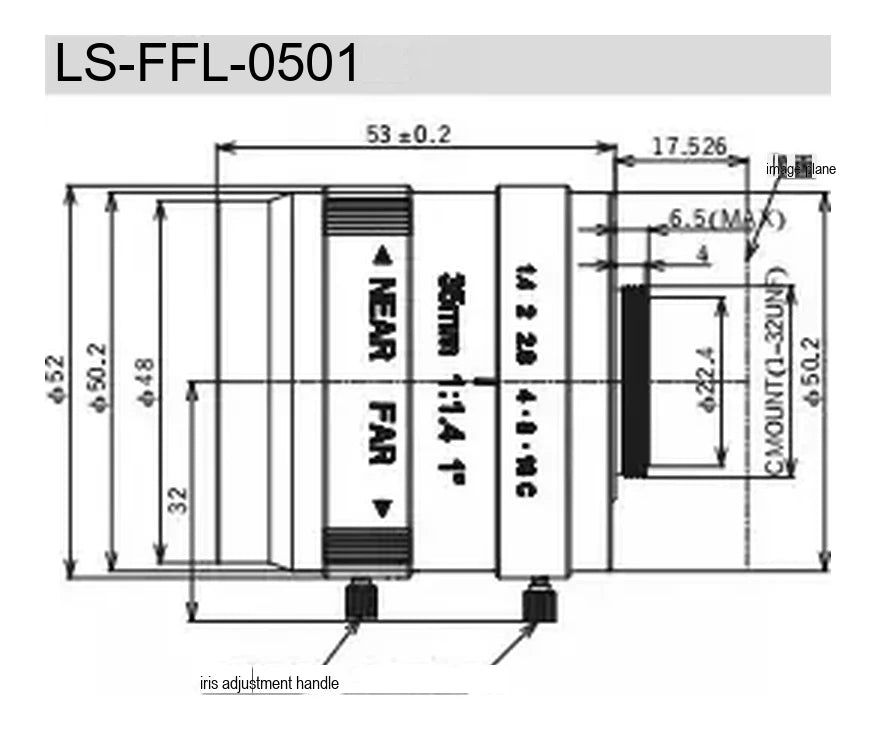 LS-FFL-0501 dimensions (mm)