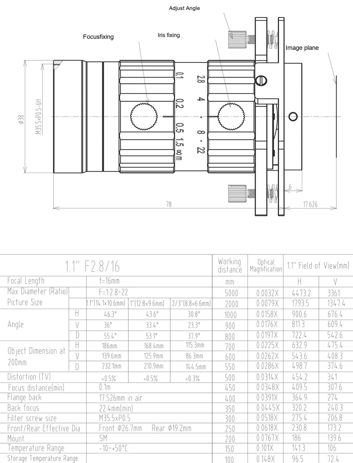 LS-FFL-0570 dimensions (mm)