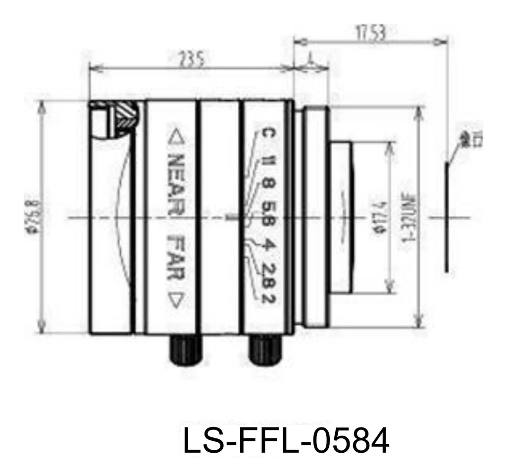 LS-FFL-0584 dimensions (mm)