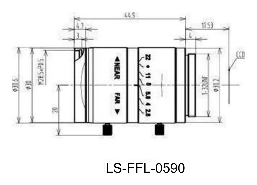 LS-FFL-0590 dimensions (mm)