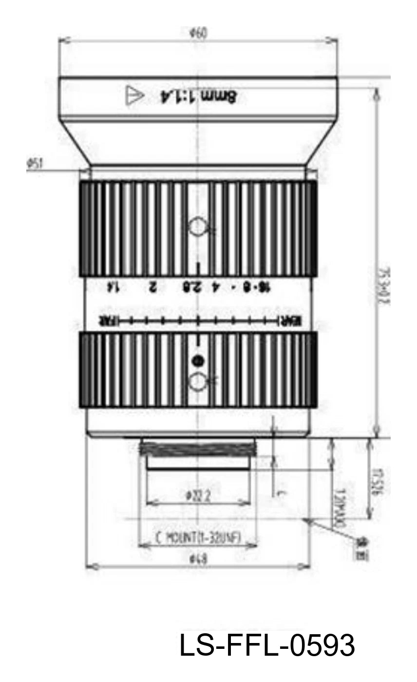 LS-FFL-0593 dimensions (mm)