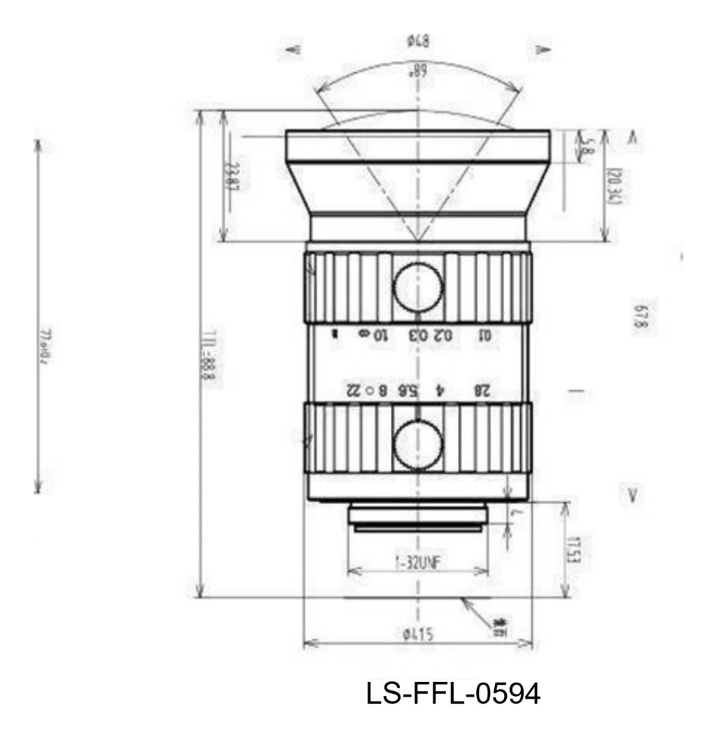 LS-FFL-0594 dimensions (mm)