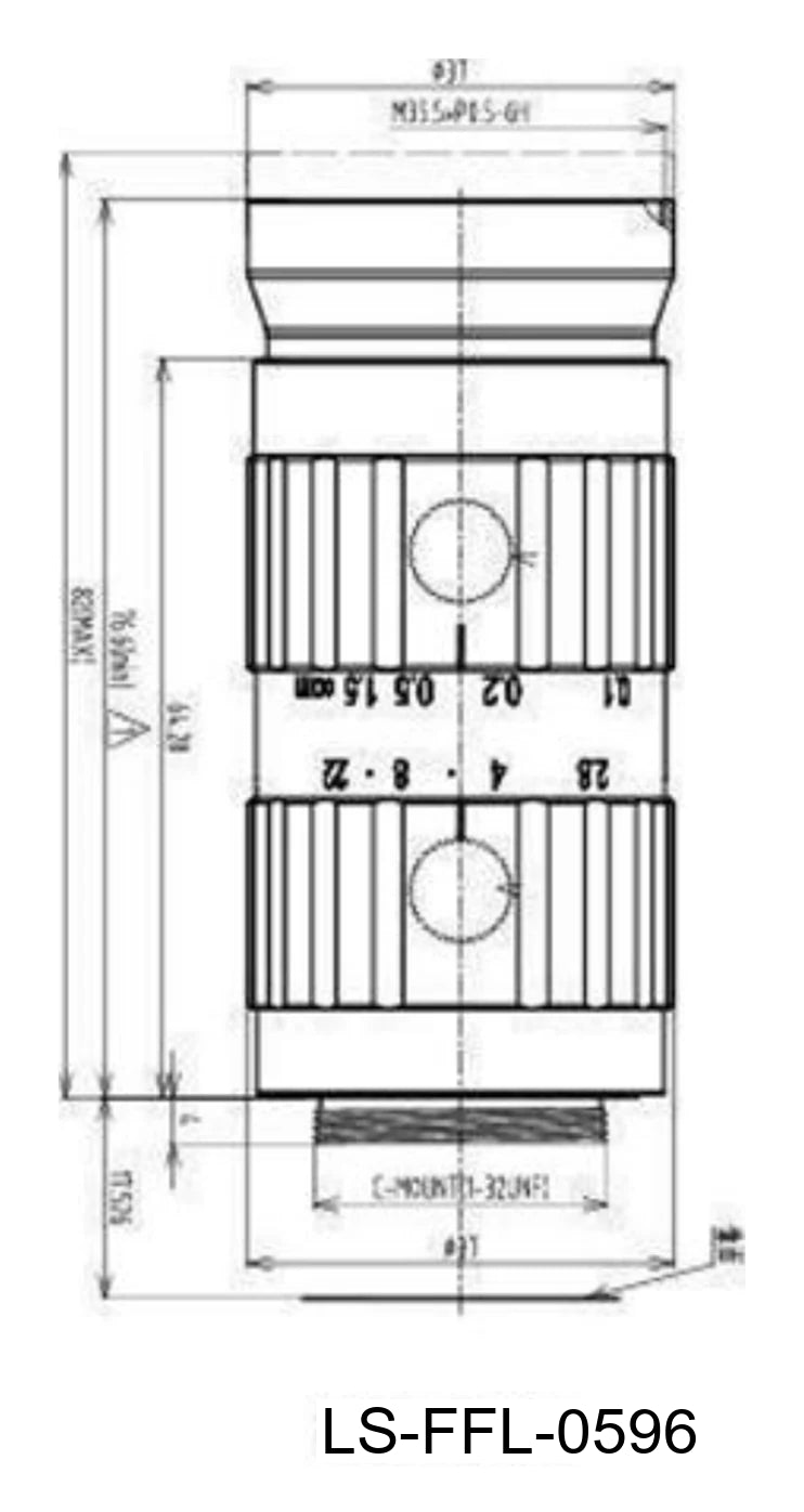 LS-FFL-0596 dimensions (mm)