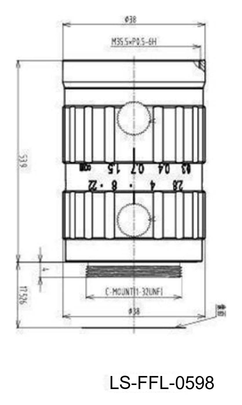 LS-FFL-0598 dimensions (mm)