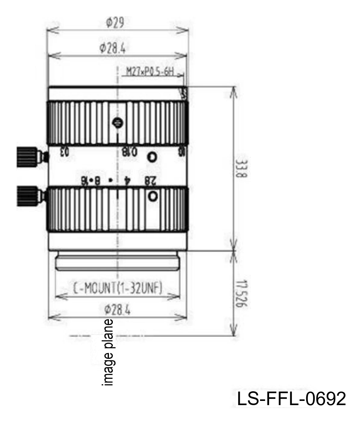 LS-FFL-0692 dimensions (mm)