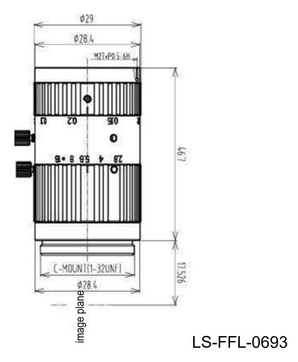 LS-FFL-0693 dimensions (mm)