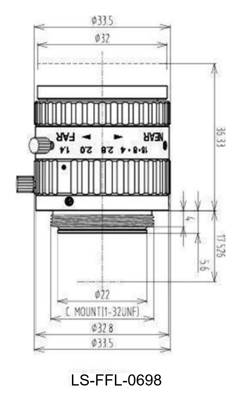 LS-FFL-0698 dimensions (mm)