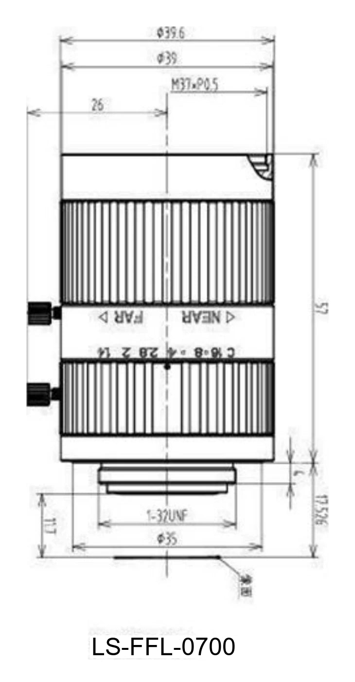 LS-FFL-0700 dimensions (mm)