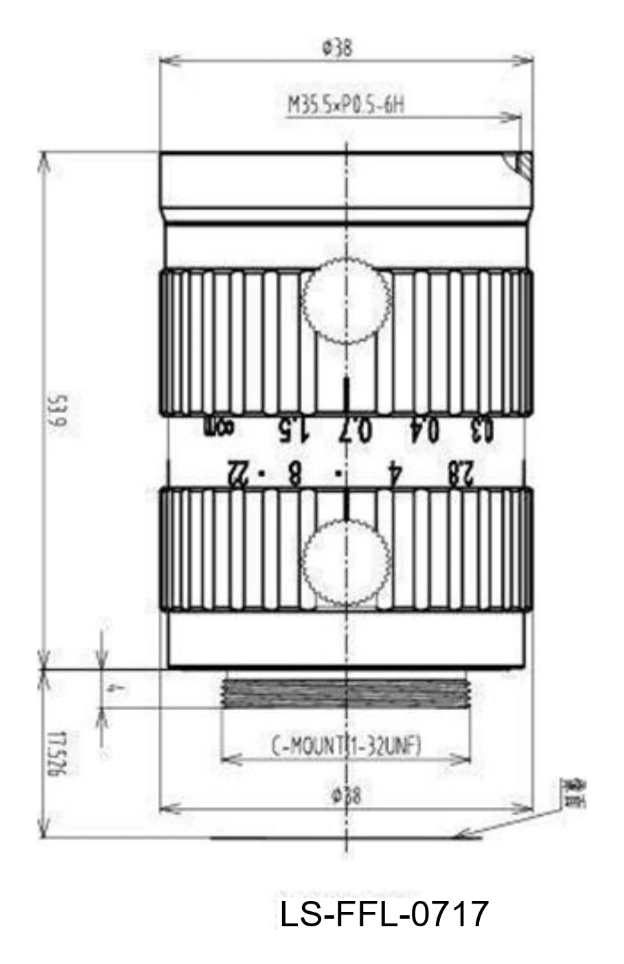 LS-FFL-0717 dimensions (mm)