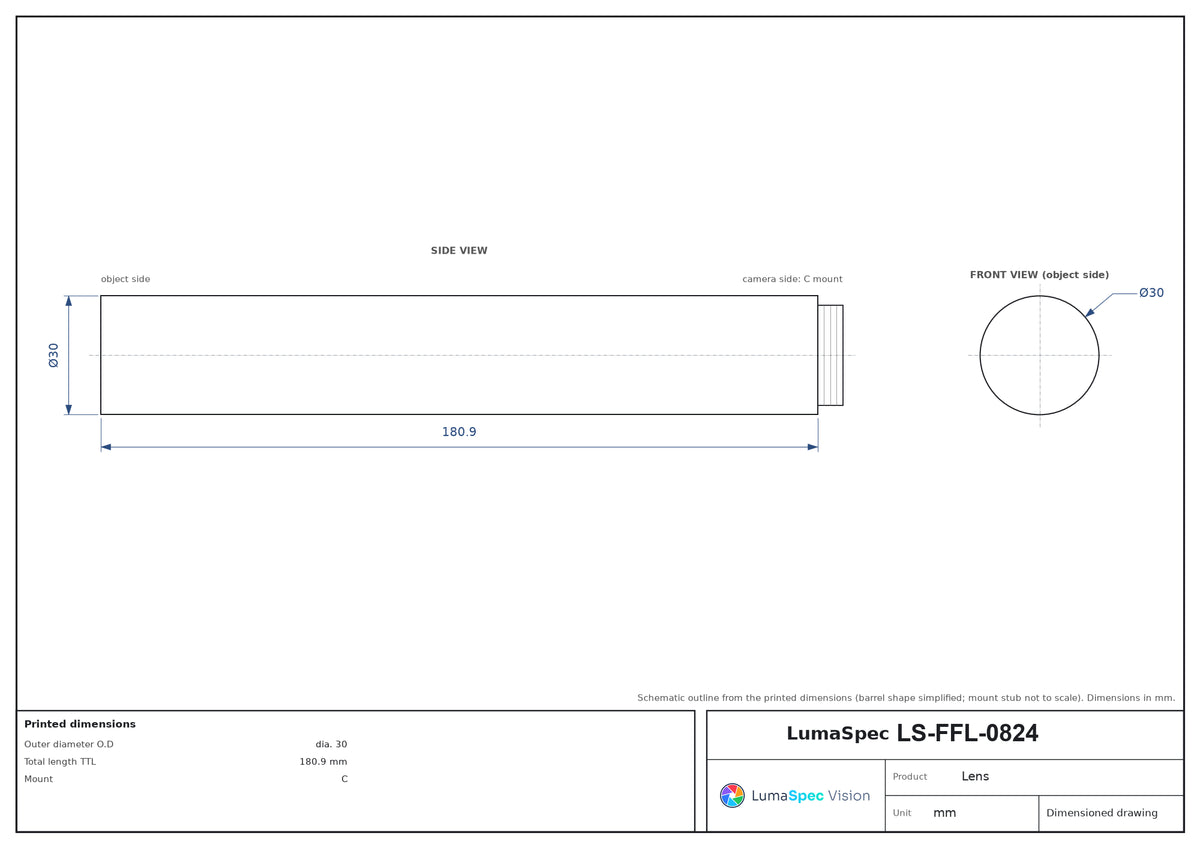 LS-FFL-0824 dimensions (mm)