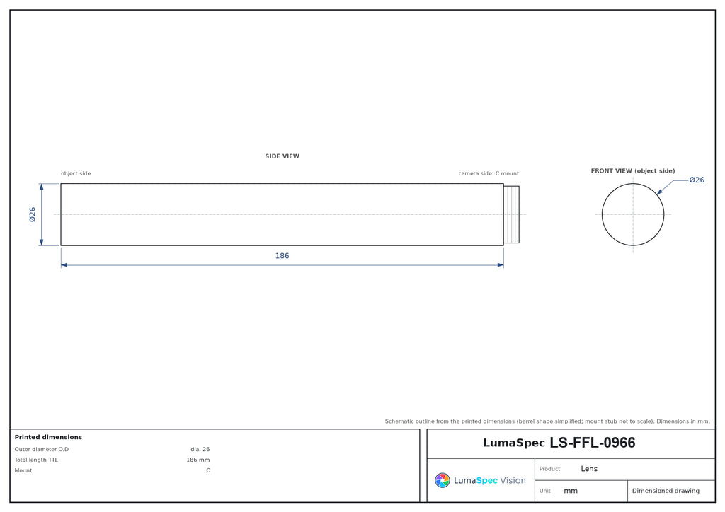 LS-FFL-0966 dimensions (mm)