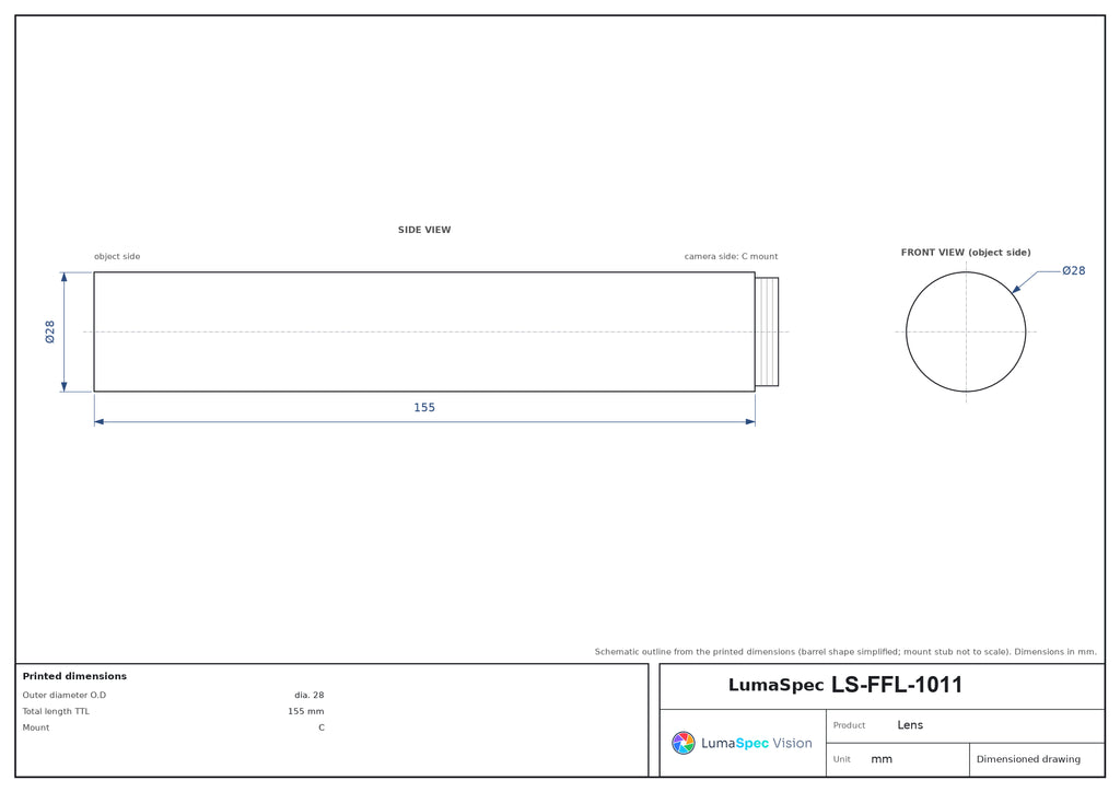 LS-FFL-1011 dimensions (mm)