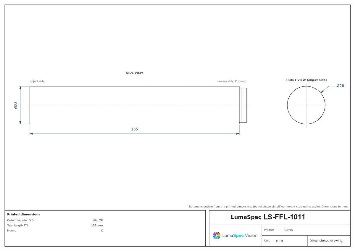 LS-FFL-1011 dimensions (mm)