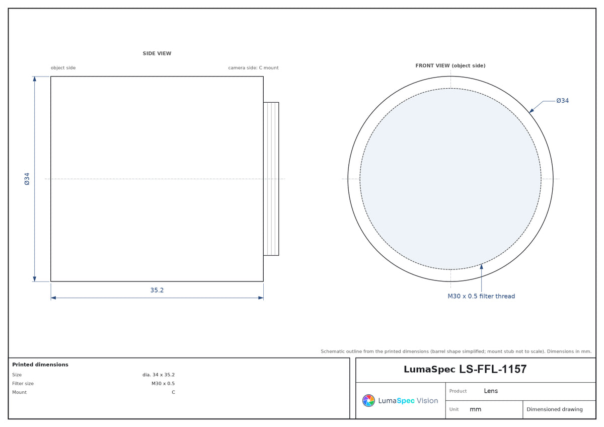 LS-FFL-1157 dimensions (mm)