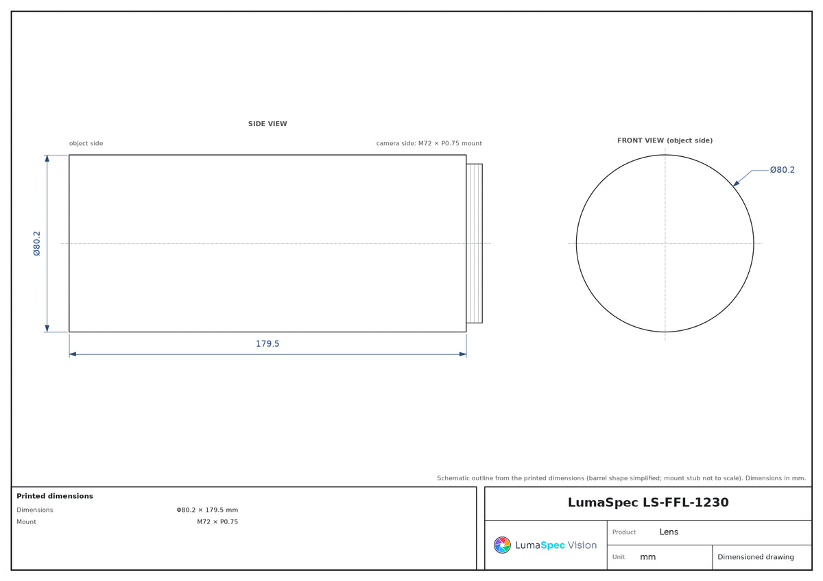 55 mm fixed focal length lens, 150 MP, F4.5, M72