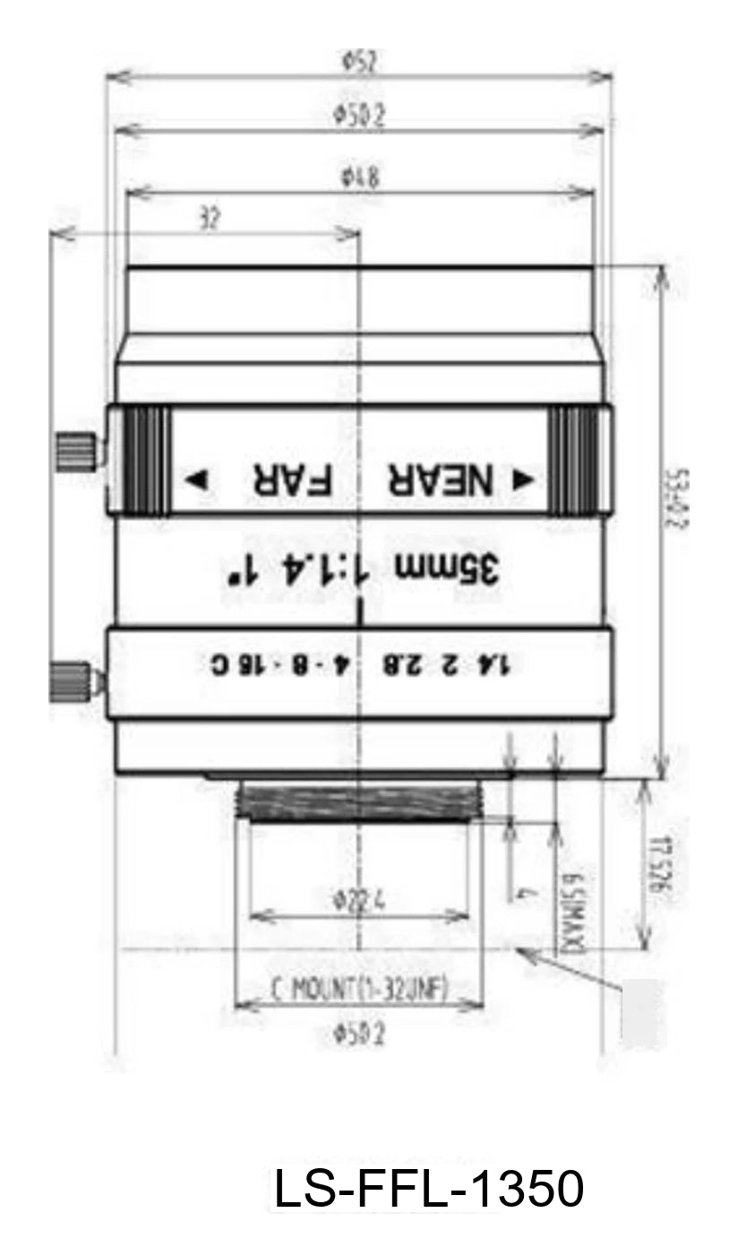 LS-FFL-1350 dimensions (mm)