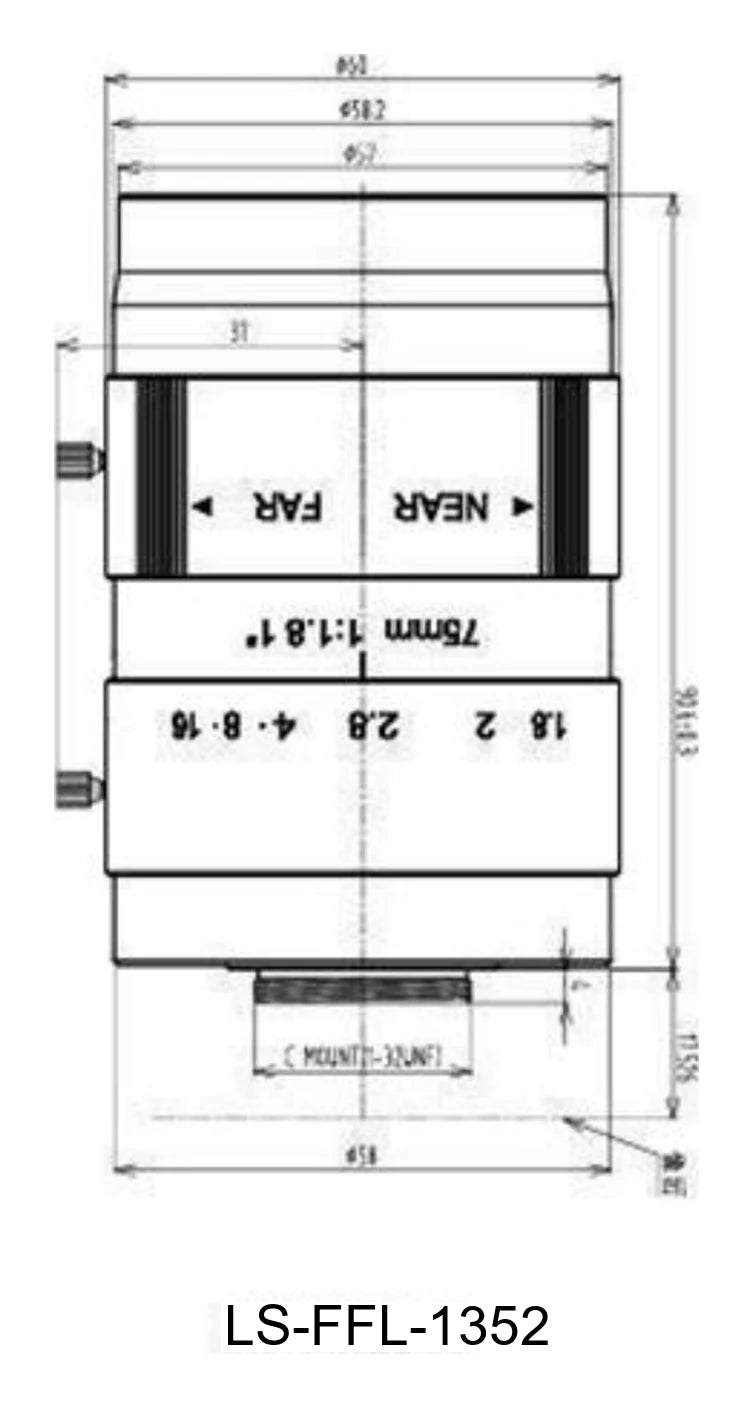LS-FFL-1352 dimensions (mm)