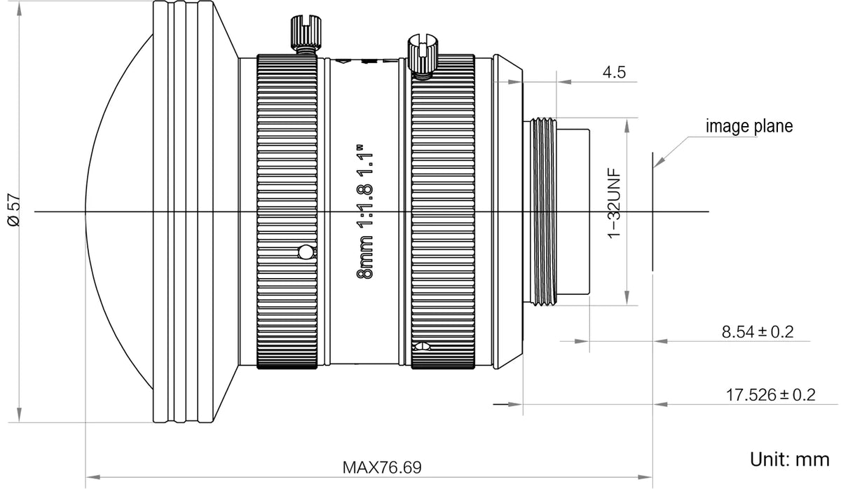LS-FFL-1403 dimensions (mm)