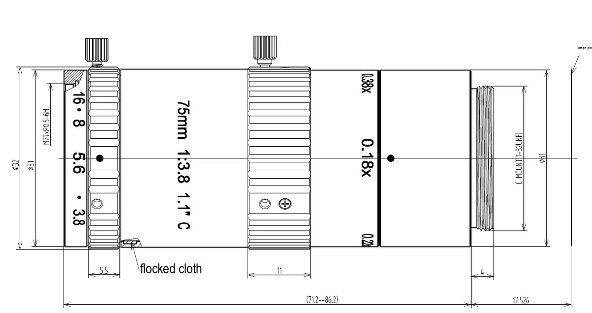 LS-FFL-1458 dimensions (mm)