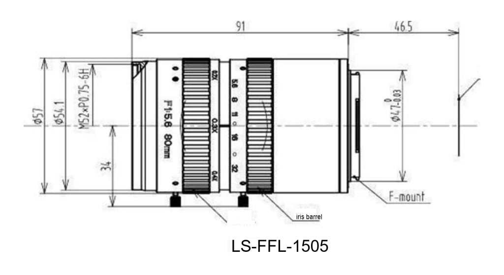 LS-FFL-1505 dimensions (mm)