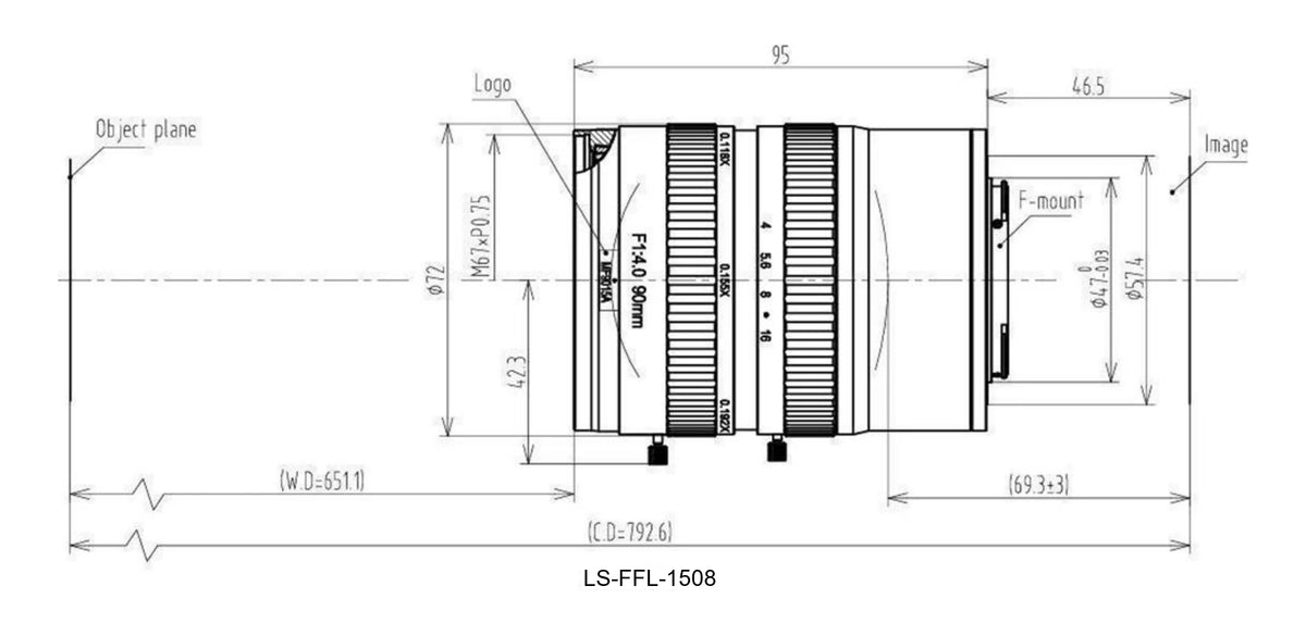 LS-FFL-1508 dimensions (mm)