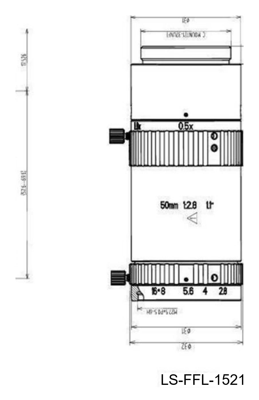 LS-FFL-1521 dimensions (mm)