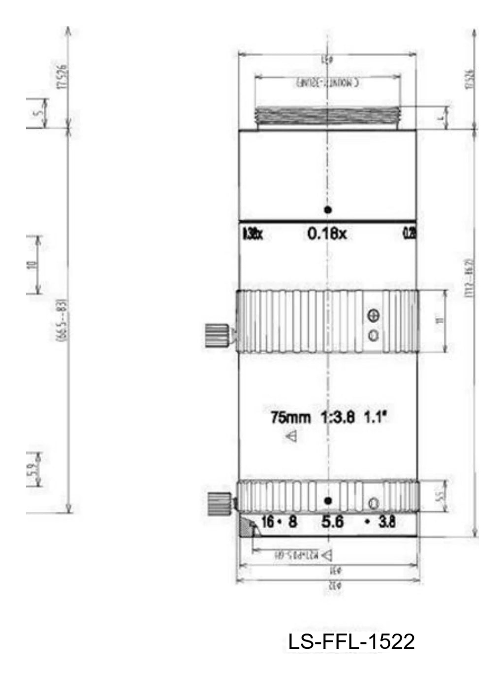 LS-FFL-1522 dimensions (mm)