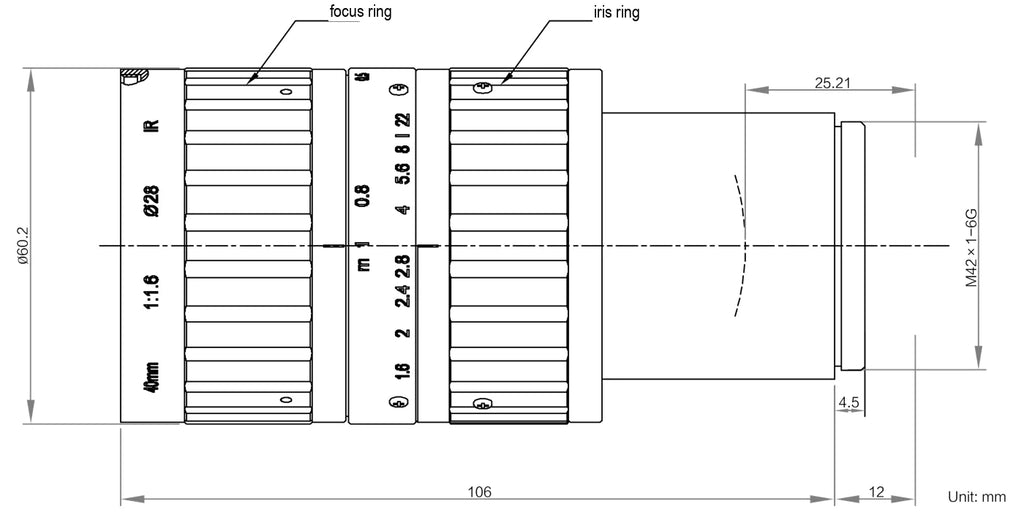 LS-FFL-1538 dimensions (mm)