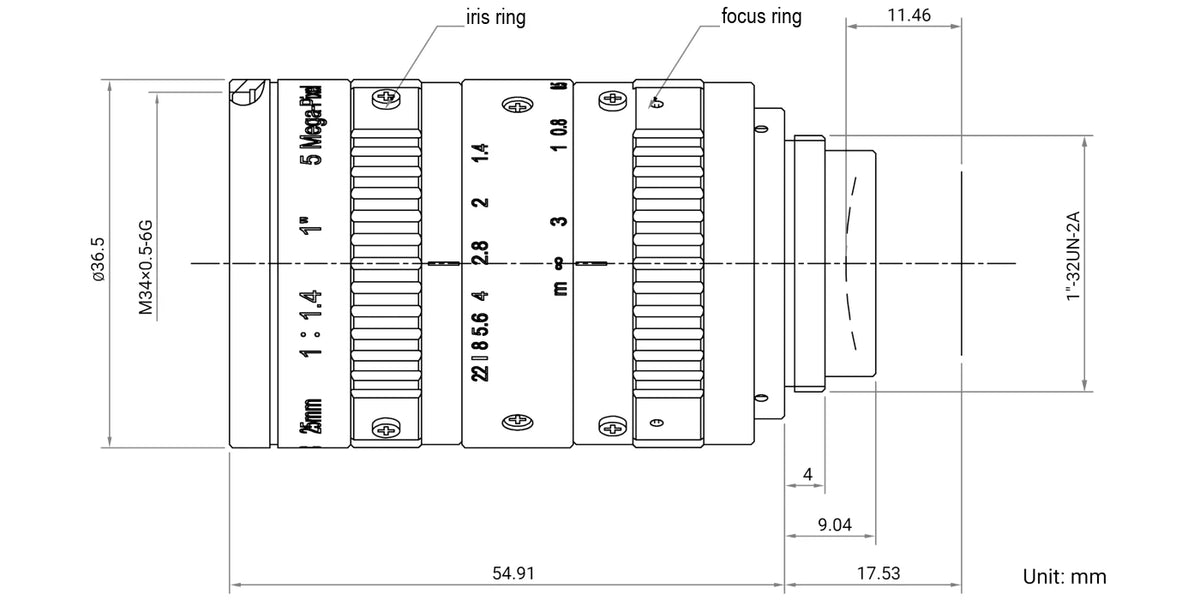 LS-FFL-1542 dimensions (mm)