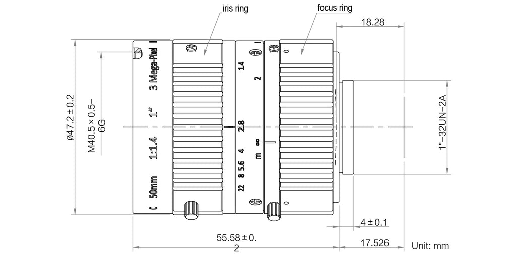 LS-FFL-1544 dimensions (mm)