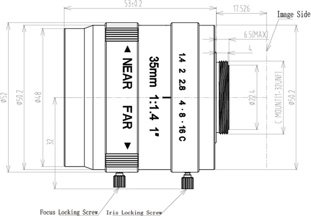 LS-FFL-1550 dimensions (mm)