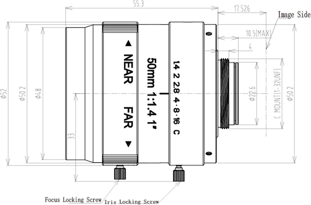 LS-FFL-1551 dimensions (mm)