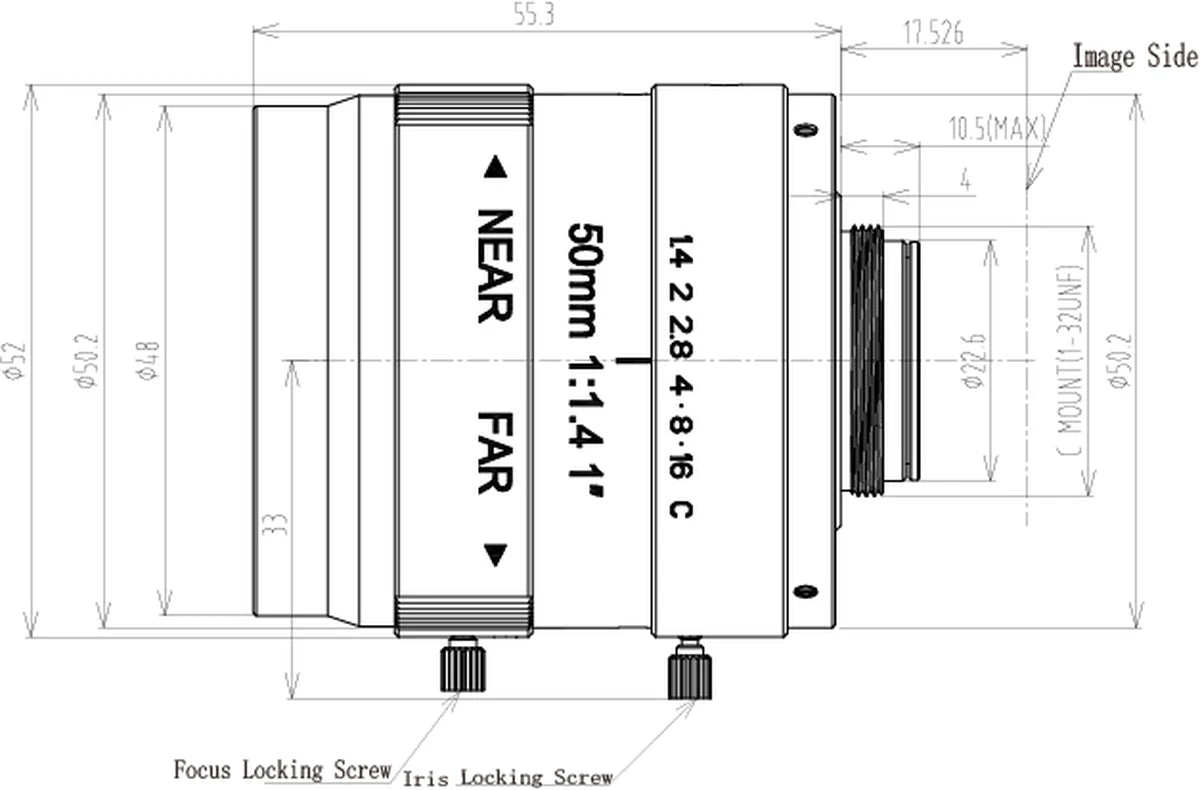 LS-FFL-1551 dimensions (mm)