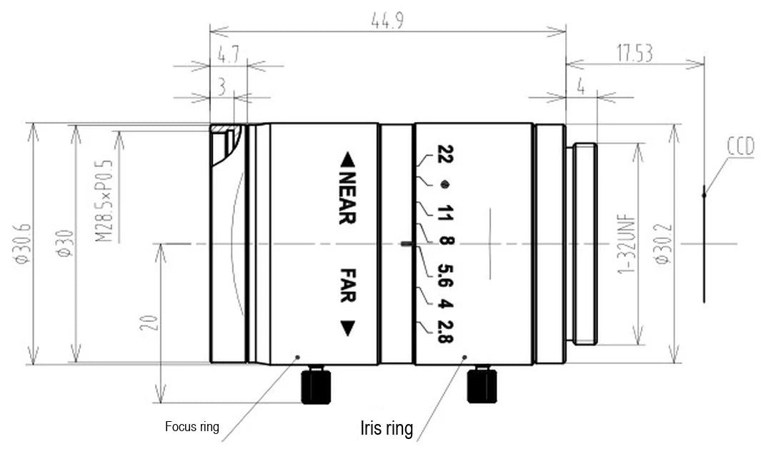 LS-FFL-1574 dimensions (mm)