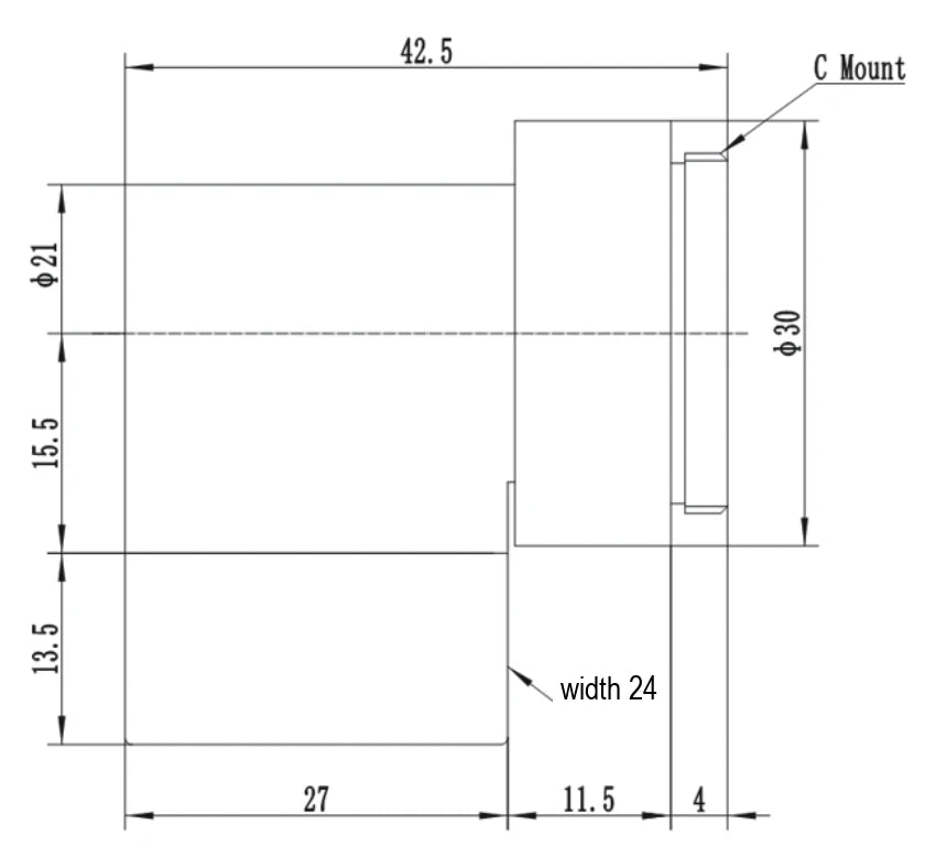LS-FFL-1645 dimensions (mm)