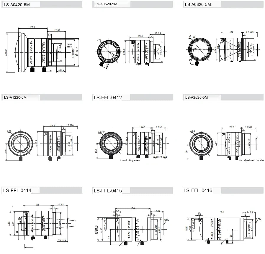 LS-FFL-0412 dimensions (mm)