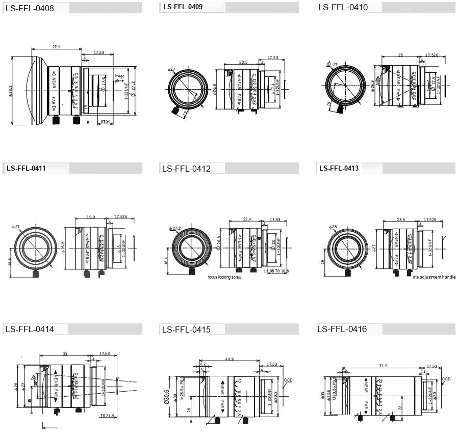 LS-FFL-0412 dimensions (mm)
