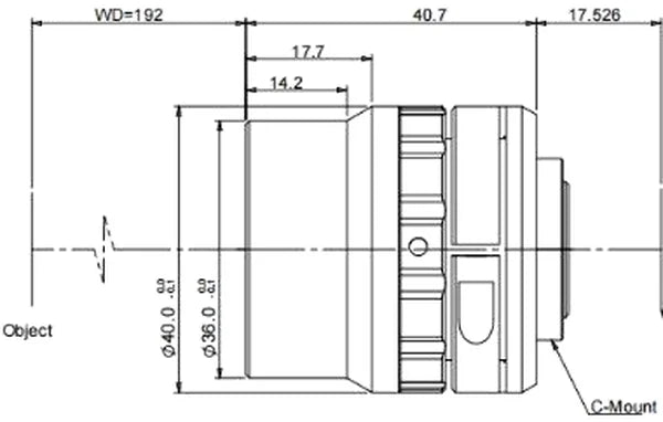 35.52 mm, 2/3", C-mount anti-vibration machine vision lens