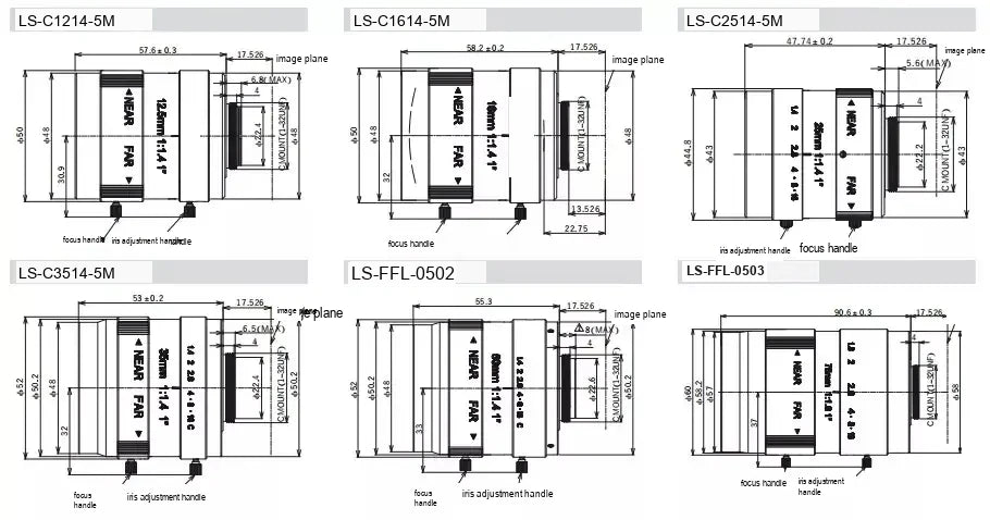 LS-FFL-0502 dimensions (mm)