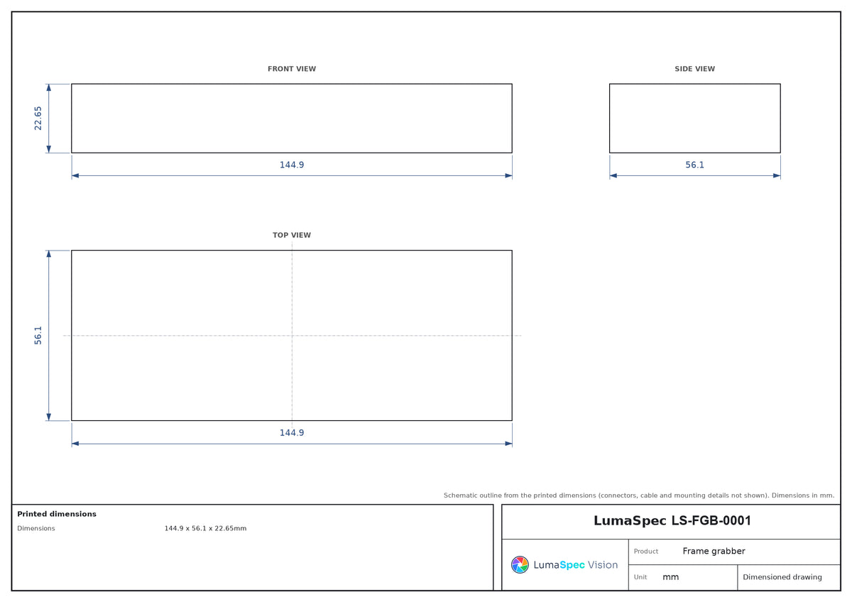 LS-FGB-0001 dimensions (mm)