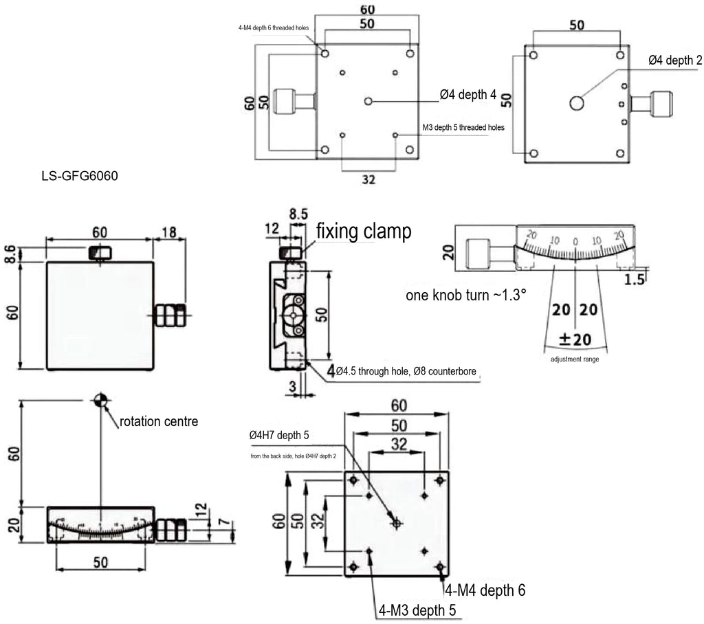 LS-GFG6060 dimensions (mm)