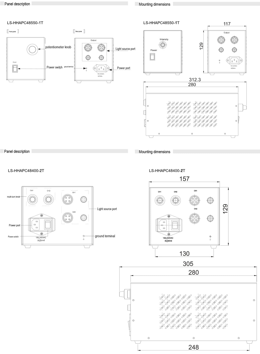 LS-HHAPC48550-1T dimensions (mm)