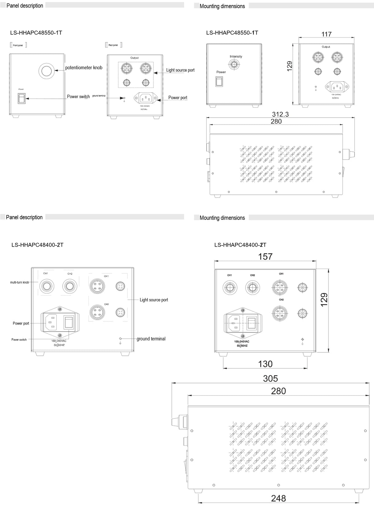 LS-HHAPC48550-1T dimensions (mm)